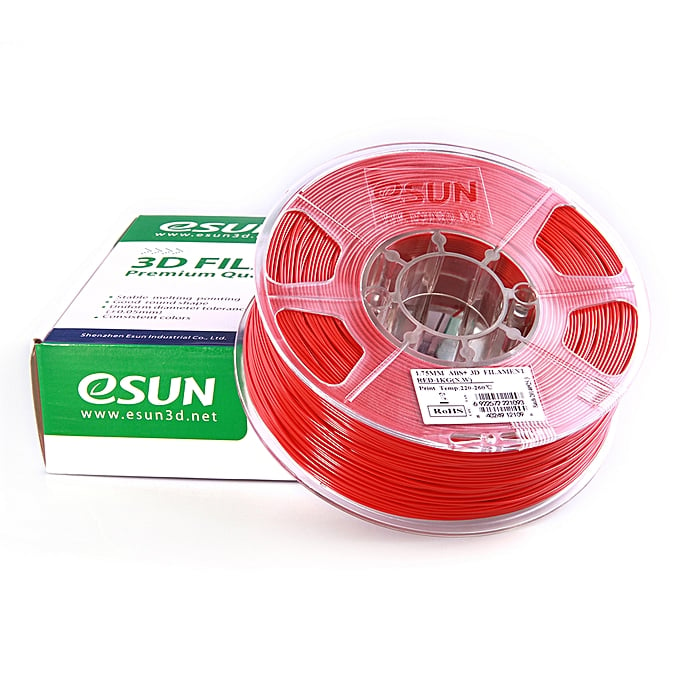 eSun ABS+ 1.75mm 3D Printing Filament 1kg-Red