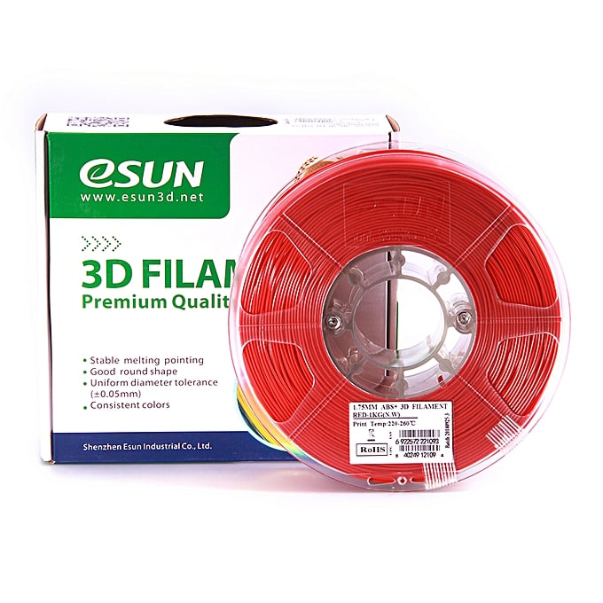 Esun Abs+ 1.75Mm 3D Printing Filament 1Kg-Red