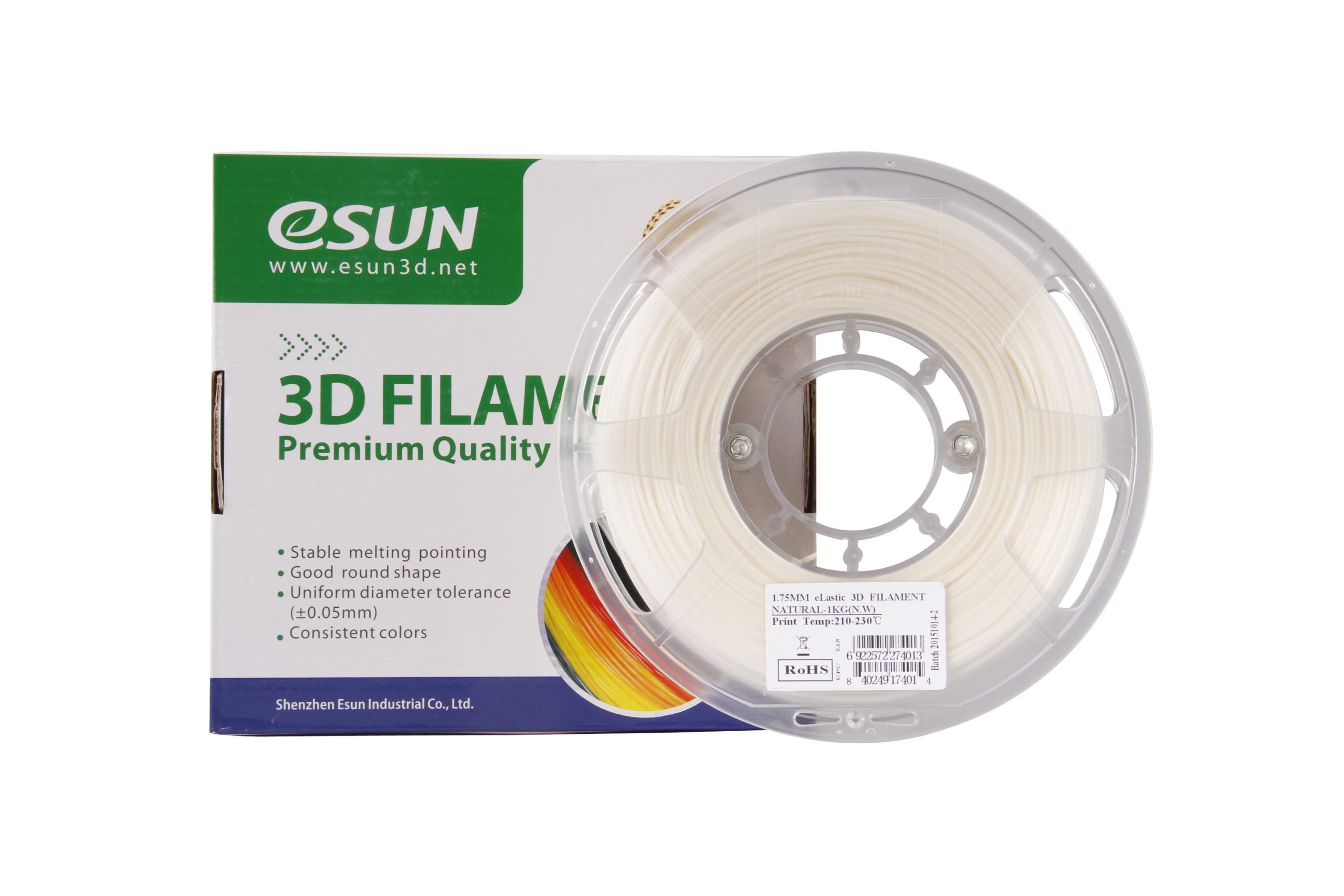 eSun eLastic TPE Filament 1.75mm-Natural