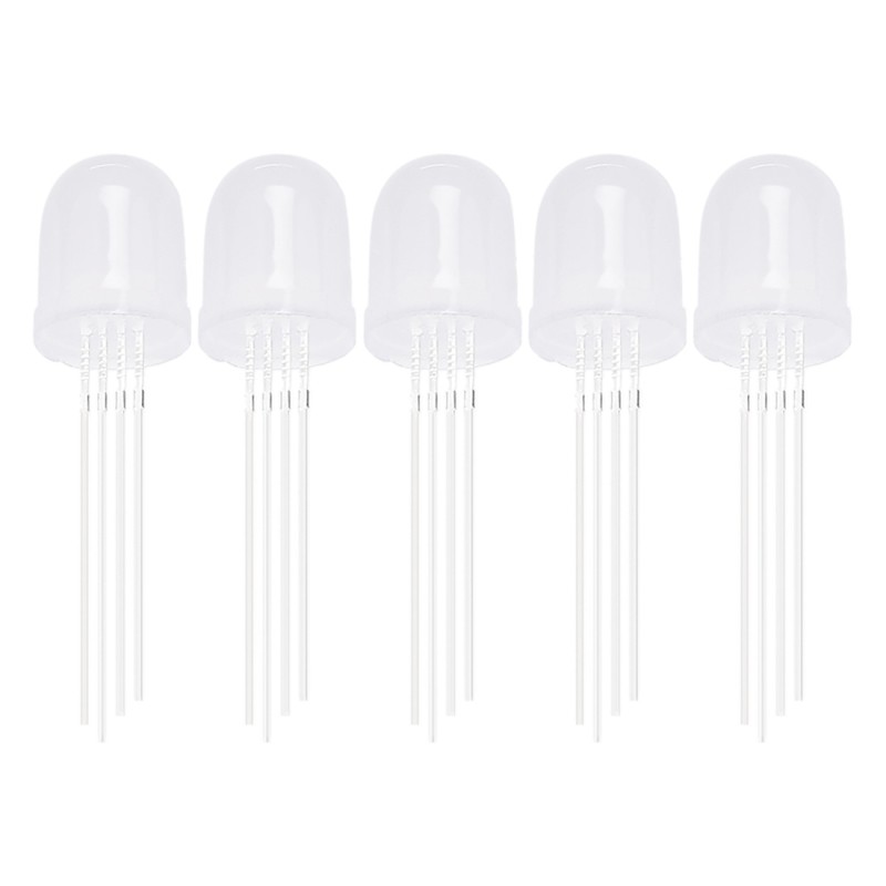 Buy Diffused RGB Common Anode LED - 10mm Tricolor (5pcs)