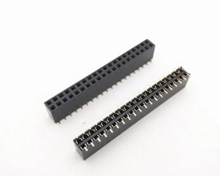 2.54mm 2x20 Pin Female Double Row SMT Header Strip (3 pcs.)