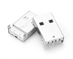 USB A-type Plug Male PCB R/A Connector (Pack of 5)