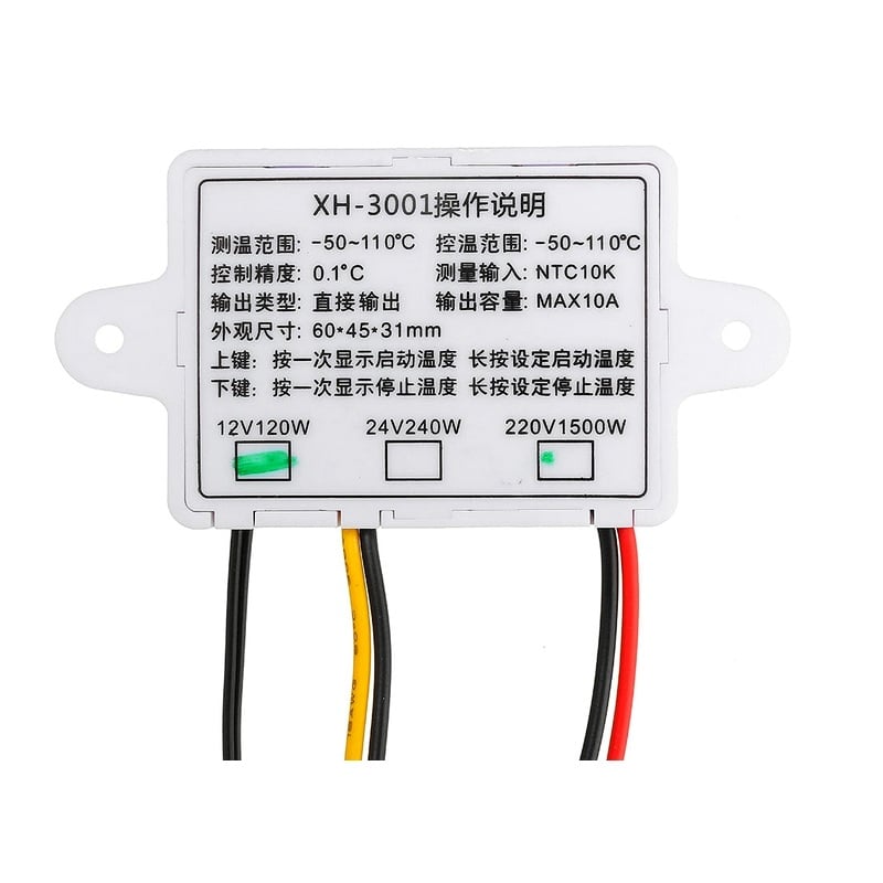 XH-W3001 DC 24V 240W Digital Temperature Controller Microcomputer Thermostat Switch