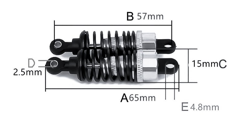65mm Metal Front/Rear Shock Absorber for RC car