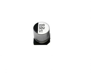220 uF 50V Surface Mount Electrolytic Capacitor (Pack of 10)