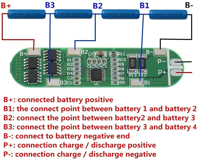 4S 14.8V 10A Lithium battery Protection Board