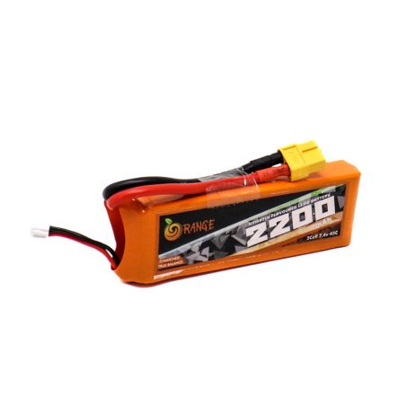 Orange 2200mAh 2S 45C Lithium Polymer Battery Pack (LiPo)