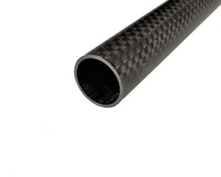 3K Roll-wrapped Carbon Fibre Tube (Hollow) 14mm(OD) * 12mm(ID) * 1000mm(L)
