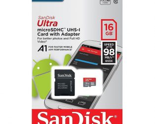 Sandisk Micro SD/SDHC 16GB Class 10 Memory Card with Adapter (Upto 98MB/s Speed)
