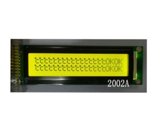 5V LCD2002 Display With Yellow-Green Backlight