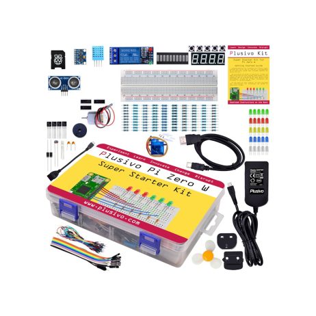 Plusivo Pi Zero W Super Starter Kit without Raspberry Pi Zero WH and without NOOBs - EU and UK interchangeable plug