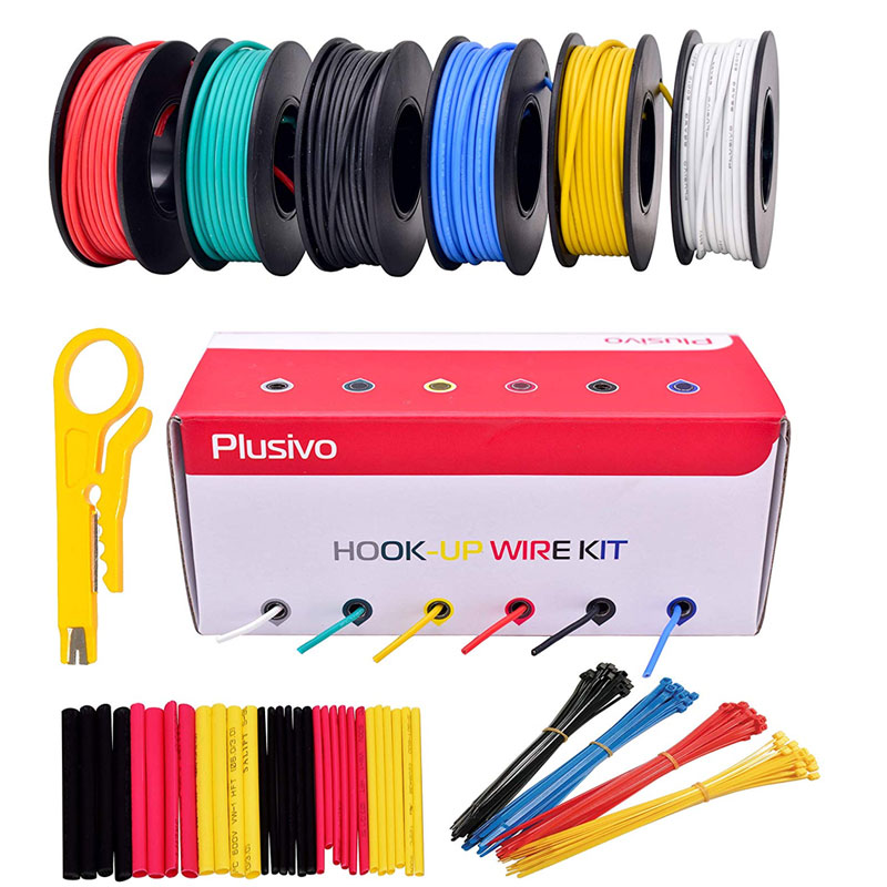 Buy Plusivo 22AWG Hook up Wire Kit 600V Tinned Stranded Silicone Wire