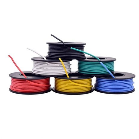 Plusivo 22AWG Hook up Wire Kit - 600V Tinned Stranded Silicone Wire of 6 Different Colors