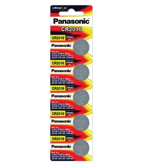 Panasonic Cr2016 3V Lithium Coin Battery-5Pcs.