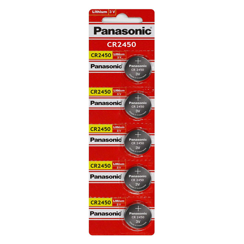 Panasonic CR2450 3V 620 mAh Lithium Coin Battery-5Pcs