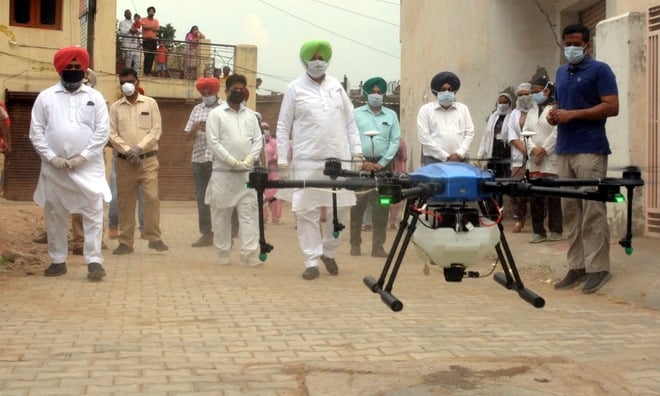 Drone sanitisation drive