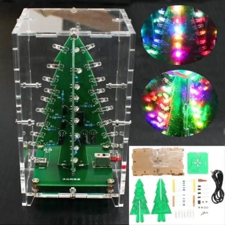 Generic Dc 5V Operated Colorful Christmas Led Tree Diy Kit With Acrylic Case 5