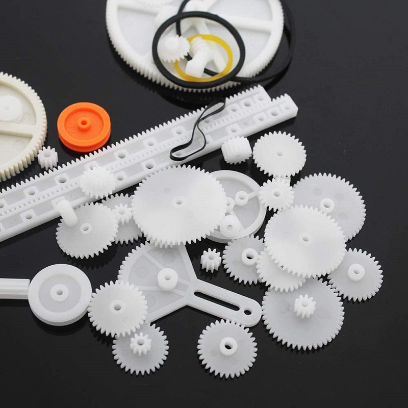 Hztyyier 85pcs Plastic Crown Gear Single Set Double Reduction Gear Worm Gear for DIY Scientific Model Making 