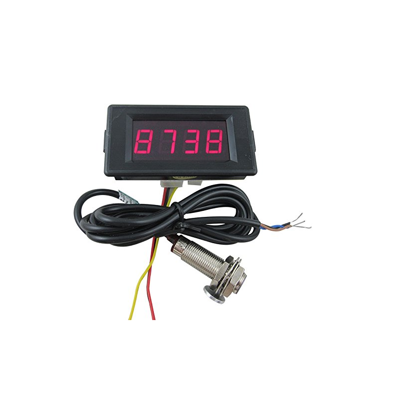 4 Digital LED Tachometer RPM Speed Meter&NPN Hall Proximity Switch Sensor JP 