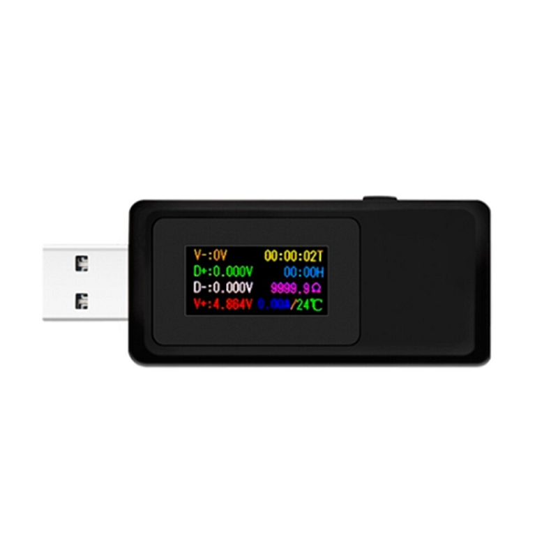 LCD Display Backlight Detector Charging Capacity Tester 4-30V USB Tester Voltage Current Tester Black 