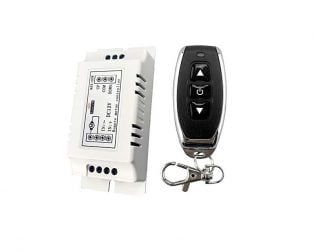 12V DC Wireless Motor Control Switch with 433MHz Keychain Remote with Forward, Reverse and Stop button