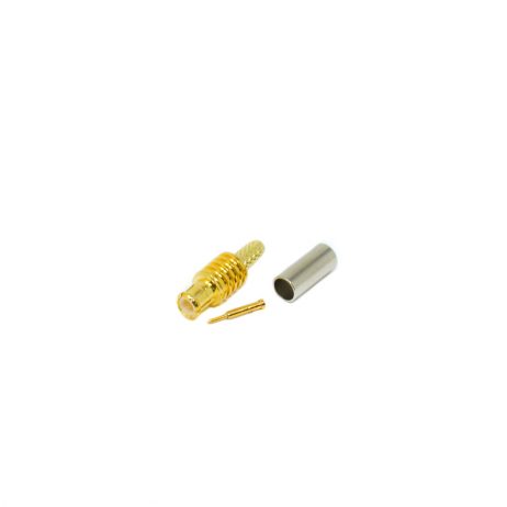 MCX Connector Female Straight Gold Plated Crimp Type For Cable
