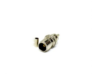 TNC Female Bulkhead Connector Panel Mount Female 180 Degree Solder Type For Coaxial Cable