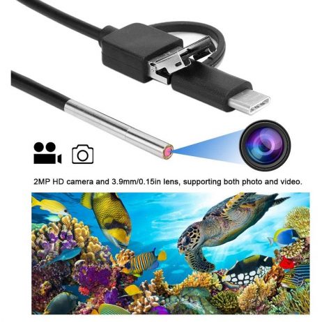 Inskam Usb Endoscope 3In1 Borescope 3.9Mm Ultra Thin Waterproof Inspection Snake Camera With Led Light