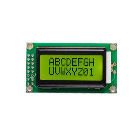 JHD 8×2 Character LCD Display With Yellow Backlight