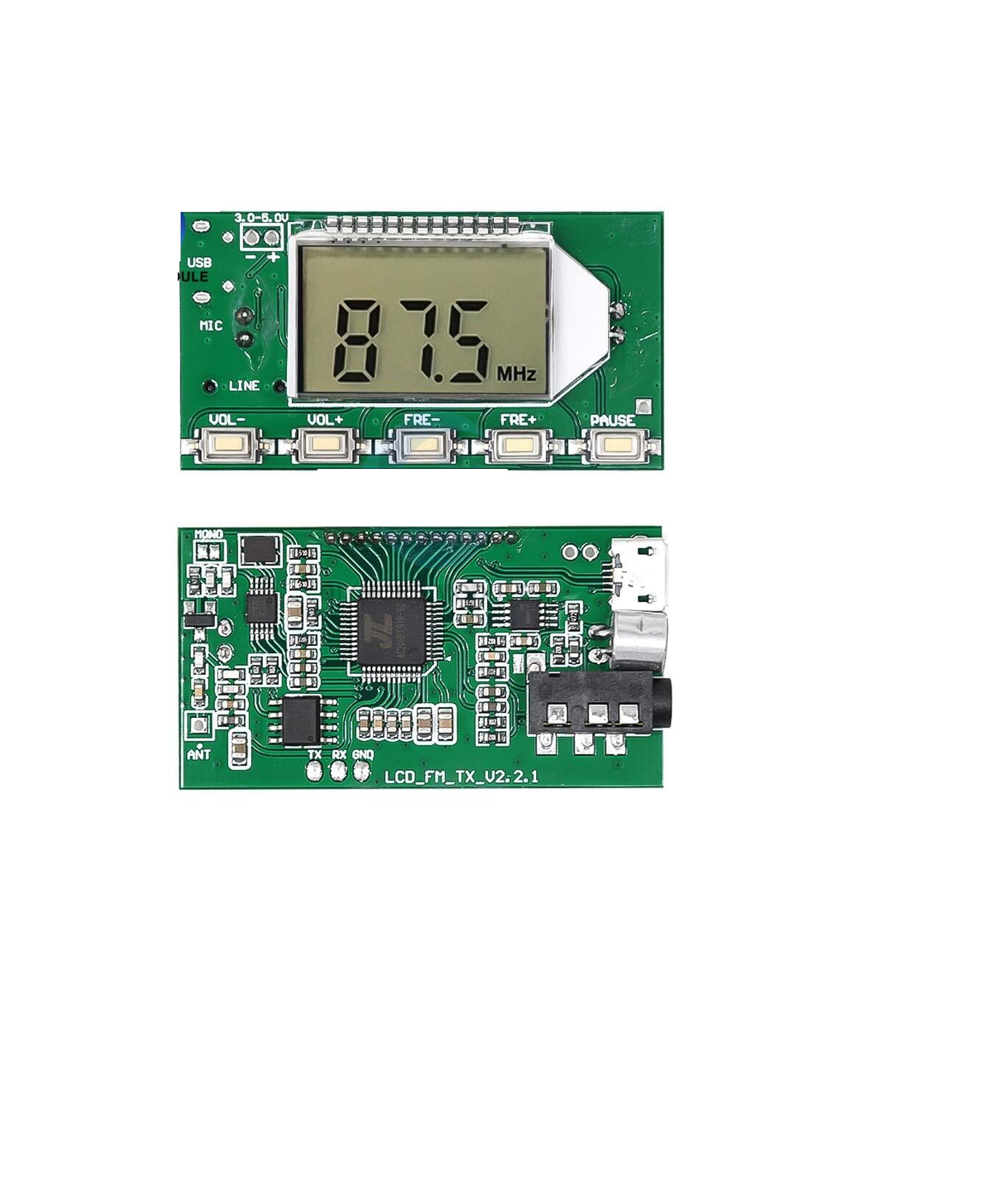 Buy DSP PLL 87-108Mhz Stereo FM Transmitter Module Digital LCD Display  Online at