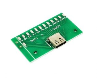 USB 3.1 Female Socket Type C Connector 24 Pins Breakout PCB Board