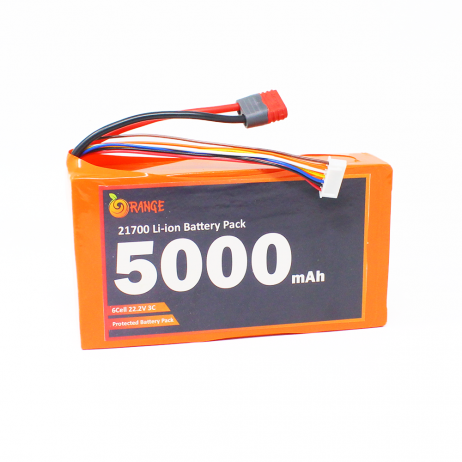Orange Nmc 21700 22.2V 5000Mah 3C 6S1P Li-Ion Battery Pack