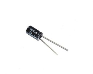 100 uF 35V through hole Electrolytic Capacitor (DIP) - (Pack of 10)