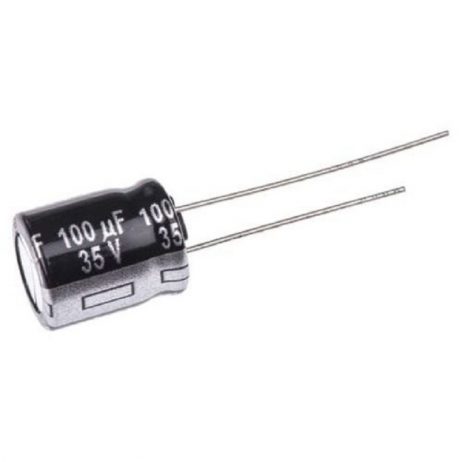 100 uF 35V through hole Electrolytic Capacitor (DIP) - (Pack of 10)