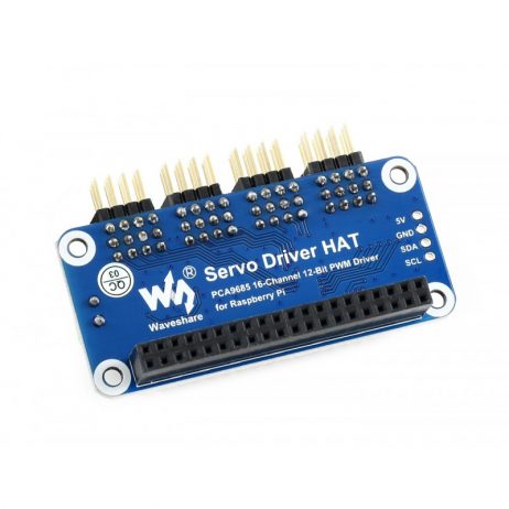 Waveshare Servo Driver Hat (B) For Raspberry Pi, 16-Channel, 12-Bit, I2C