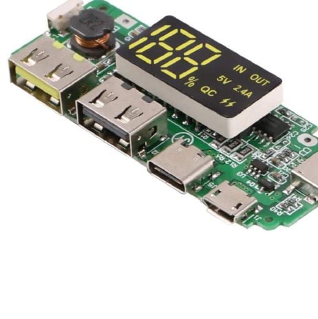 Generic 18650 5V 1A2A Lithium Battery Digital Display Charging Module With Dual Usb Output Quick Charge Supported 3