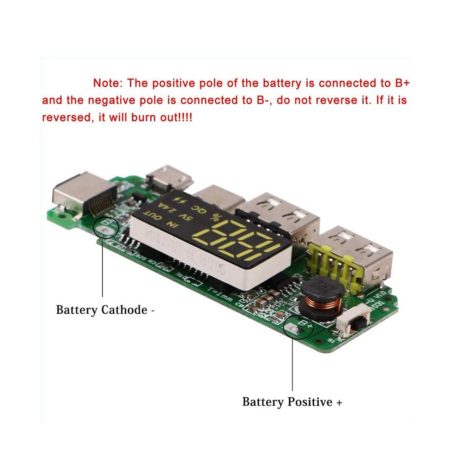 Generic 18650 5V 1A2A Lithium Battery Digital Display Charging Module With Dual Usb Output Quick Charge Supported 4
