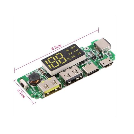 Generic 18650 5V 1A2A Lithium Battery Digital Display Charging Module With Dual Usb Output Quick Charge Supported 6