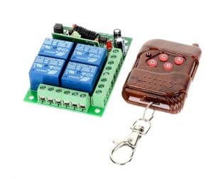 433MHz 4 Channel Relay Module Wireless with RF Remote Control Switch without Battery