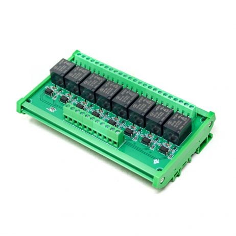 24V 8 Channels Relay Module High and Low Triggering Optocoupler Isolation Relay Module PLC Signal Amplifier Board