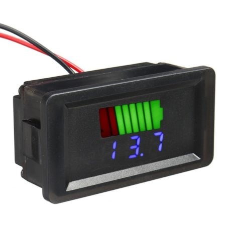12-60V Dual LED Display Waterproof Automatic Voltage Identification Meter