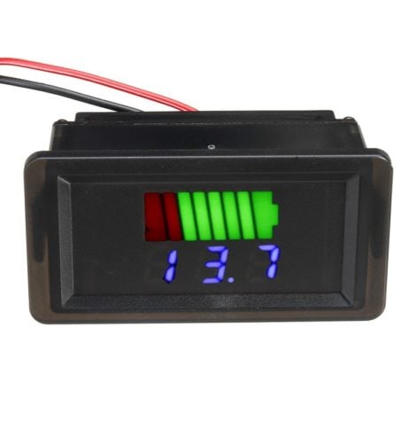 12-60V Dual LED Display Waterproof Automatic Voltage Identification Meter