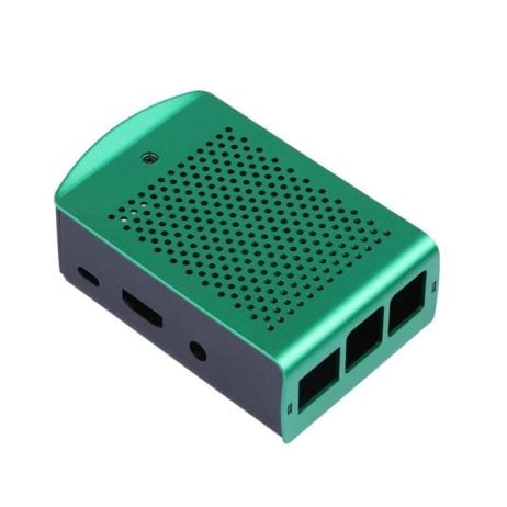 Green Metal Aluminum Case support fans for Raspberry 3B+3B