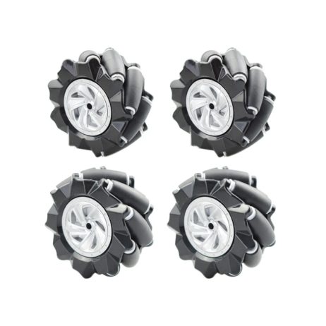 80mm-A Mecanum Wheel Compatible with 6.7mm Coupling (Pack of 4)-Black,Black Mecanum Wheel 80mm