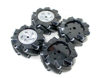 80mm-A Mecanum Wheel Compatible with 6.7mm Coupling (Pack of 4)-Black