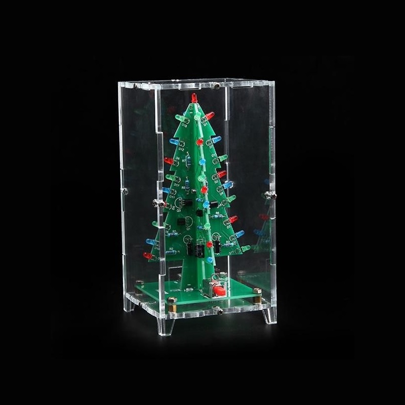 DC 5V Operated Colorful Christmas LED Tree DIY kit with Acrylic Case -  , Indian Online Store, RC Hobby