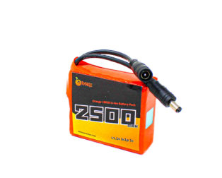 Orange 18650 Li-ion 2500mAh 11.1v 3S1P Protected Battery Pack-3C with DC Jack Male & Female