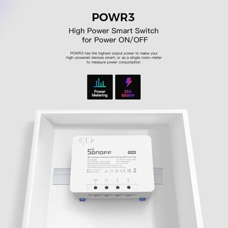 Sonoff Sonoff Powr3 High Power Wi Fi Smart Switch With Energy Monitoring 1