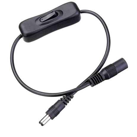 Generic Black Dc5.5 Mm Male To Female Plug Extension With On Off Switch 6