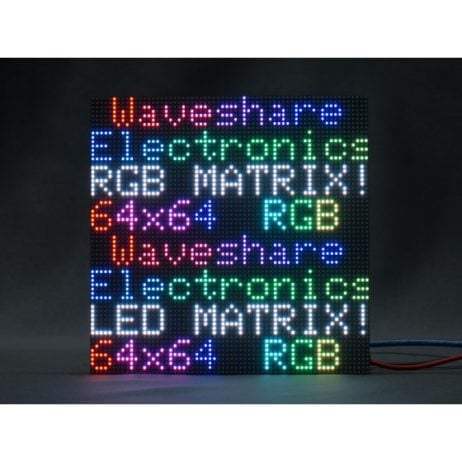 Waveshare RGB Full-Color LED Matrix Panel, 3mm Pitch, 64×64 Pixels, Adjustable Brightness